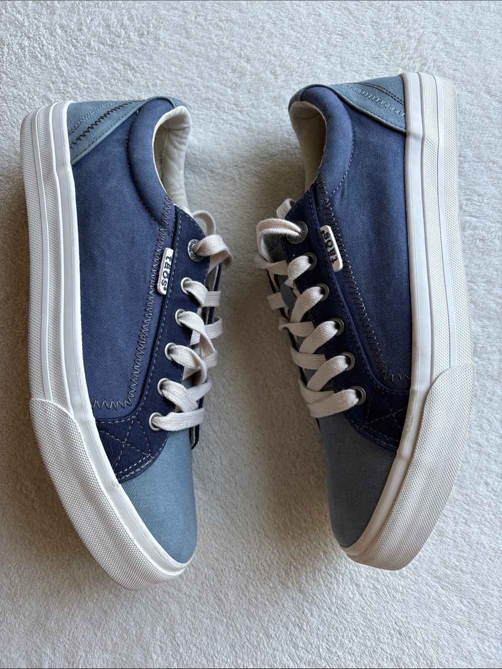 Taos Plim Soul Canvas Sneakers 9.5 Blue Lace Up Comfort Shoes arch support - Picture 5 of 8